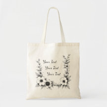 Saco Personalizado com Moldura Floral