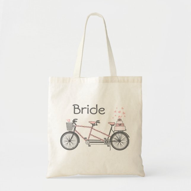 Bolsa Tote Saco personalizado da bicicleta casamento em (Frente)