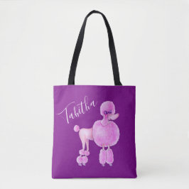 Bolsa Tote Saco personalizado de arte de cão de vara rosa