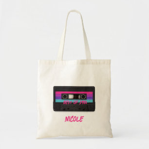Bolsa Tote Saco Personalizado de Fita Cassete com Nome e Ano
