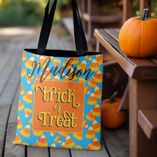 Bolsa Tote Saco Personalizado de Milho de Halloween Candy
