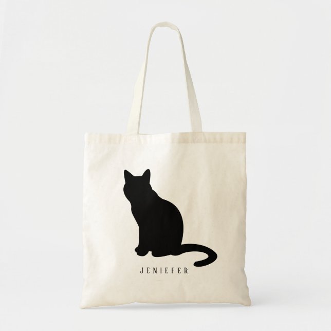 Bolsa Tote Saco Personalizado de Pata de Animal Preto, Lindo  (Frente)