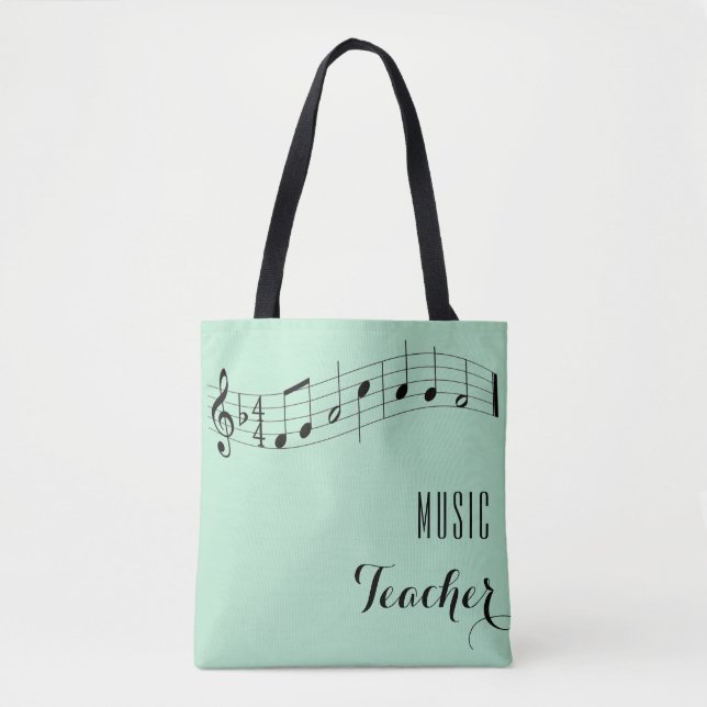 Bolsa Tote Saco Personalizado de Professores de Música - Verd (Frente)