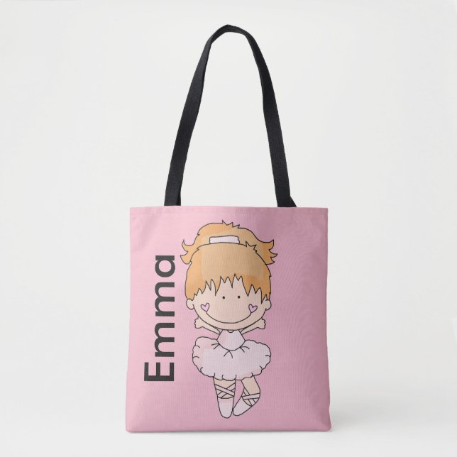 Bolsa Tote Saco personalizado do balé de Emma (Frente)