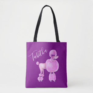 Bolsa Tote Saco personalizado do cão de caniche arte