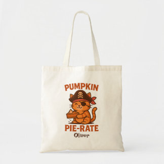 Bolsa Tote Saco personalizado do gato pirata da abóbora de Ha