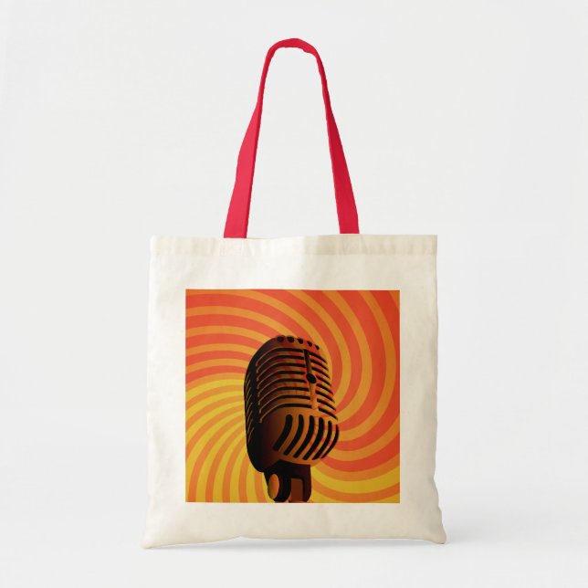 Bolsa Tote Saco personalizado do microfone retrô - escolha o  (Frente)