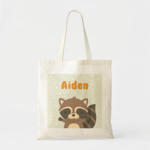 Bolsa Tote Saco Personalizado Floresta Infantil Mapache Fofo