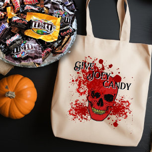 Bolsa Tote Saco Personalizado Halloween Crânio Sangrento