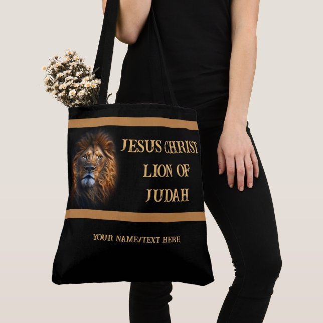 Bolsa Tote Saco Personalizado Jesus Cristo Leão De Judah (Close Up)