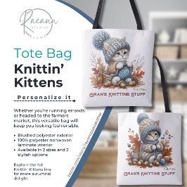 Bolsa Tote Saco Personalizado Knittin' Kittens