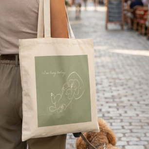Bolsa Tote Saco Personalizado Mãe de Cachorro Poodle - Estou