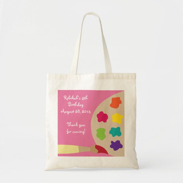 Bolsa Tote Saco personalizado paleta da arte - rosa (Frente)