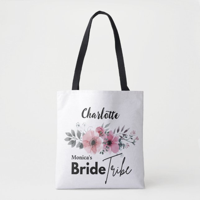 Bolsa Tote Saco Personalizado para a Tribo da Noiva (Frente)