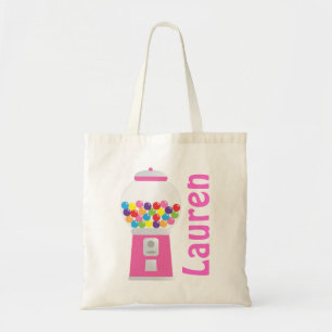Bolsa Tote Saco personalizado rosa da máquina de Gumball
