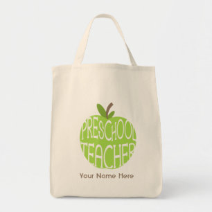 Bolsa Tote Saco pré-escolar do professor - Apple verde