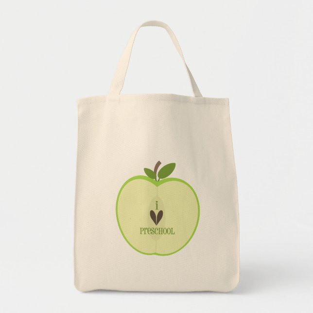 Bolsa Tote Saco pré-escolar do professor - Apple verde meio (Frente)