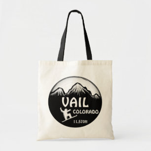 Bolsa Tote Saco preto branco de neve do Vail Colorado