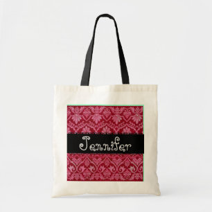 Bolsa Tote Saco preto branco vermelho da dama de honra do