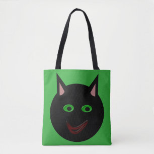 Bolsa Tote Saco preto de gato do Halloween