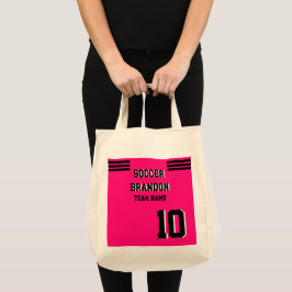 Bolsa Tote saco preto de tote fuchia de futebol personalizado