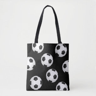 Bolsa Tote saco preto e branco de bola de futebol design