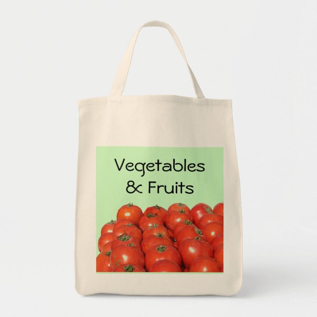 Bolsa Tote Saco - Produtos hortícolas e Frutas (Frente)