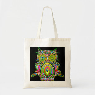 Bolsa Tote Saco psicadélico de Popart da coruja