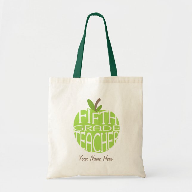 Bolsa Tote Saco quinto grau do professor - Apple verde (Frente)