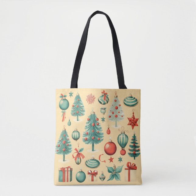 Bolsa Tote Saco Retrô de Natal (Frente)