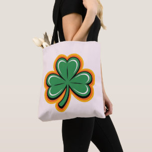 Bolsa Tote Saco Retro Groovy Shamrock St Patrick's