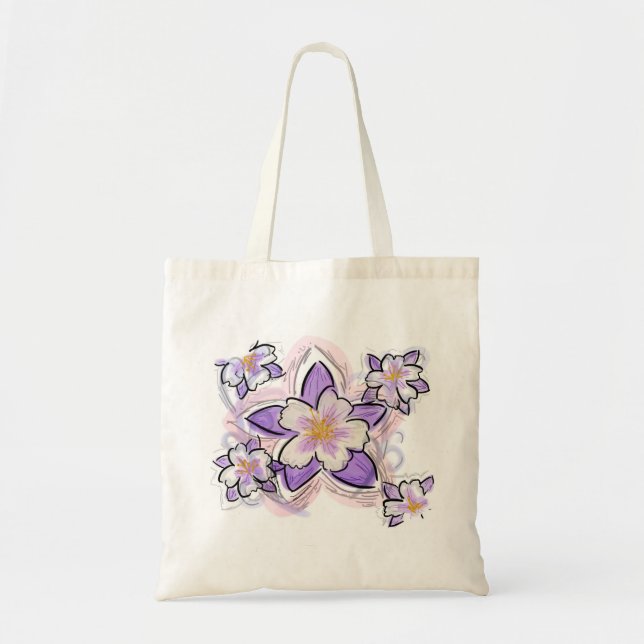 Bolsa Tote Saco reusável da flor aquilégia (Frente)