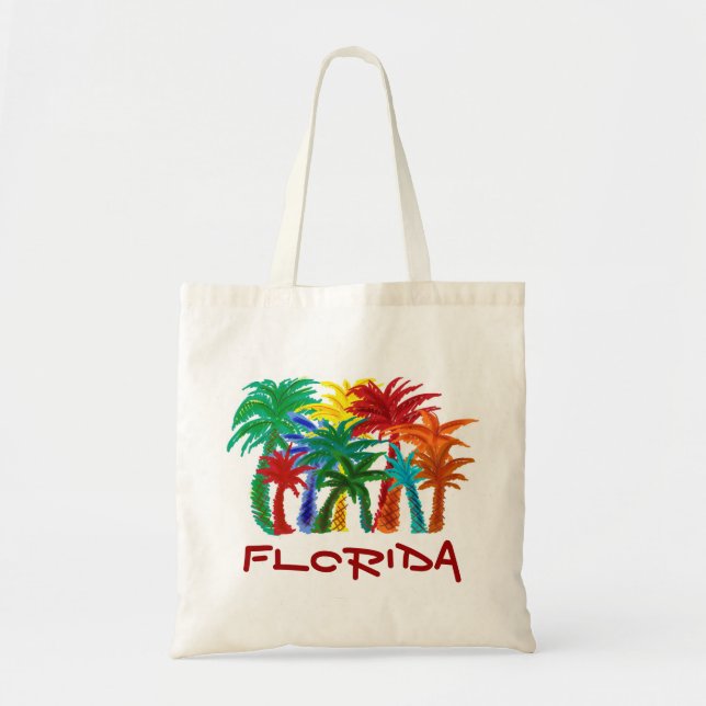 Bolsa Tote Saco reusável das palmeiras de Florida (Frente)
