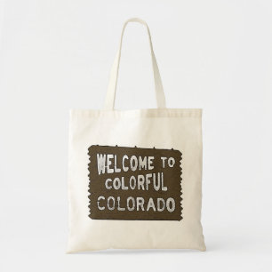 Bolsa Tote Saco reusável do sinal de boas-vindas colorido de