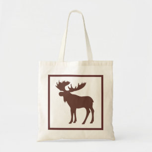 Bolsa Tote Saco reutilizável com tema simples de alce castanh