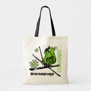 Bolsa Tote Saco reutilizável de esquiador verde do Colorado