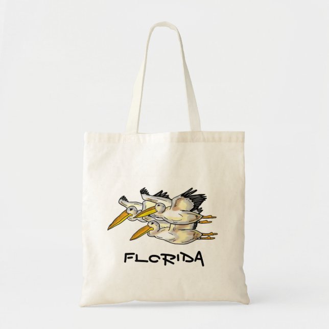 Bolsa Tote Saco reutilizável dos pelicanos da Flórida (Frente)