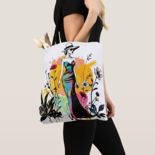 Bolsa Tote Saco Reversível Sketch & Bloom de dupla face ✏️🌸