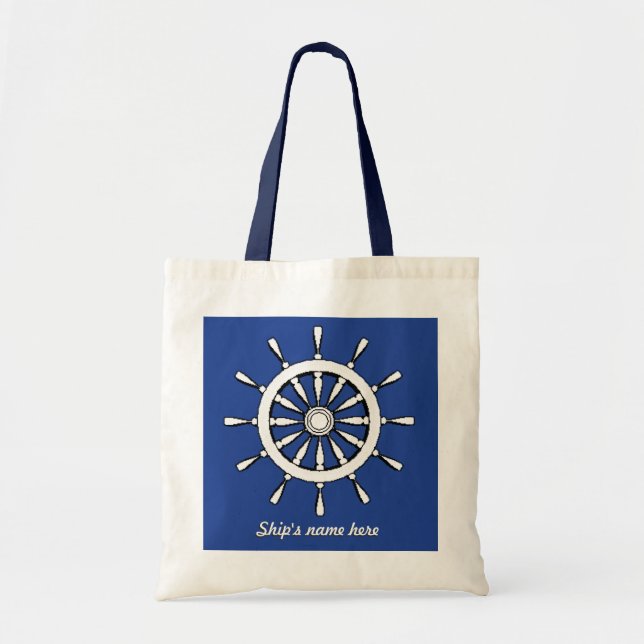 Bolsa Tote Saco - Roda e nome do navio (Frente)
