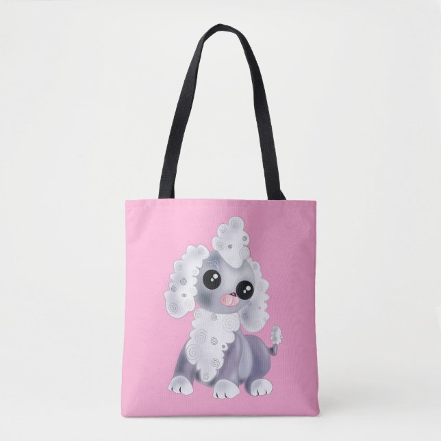 Bolsa Tote Saco Rosa com Pet Cachorro - Personalizável (Frente)