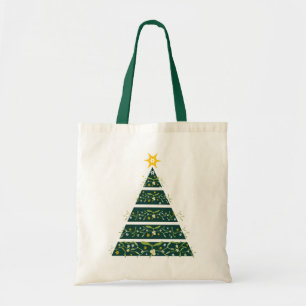 Bolsa Tote Saco sazonal verde da árvore de Natal do visco