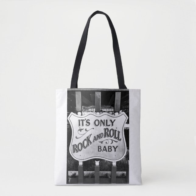 Bolsa Tote Saco 'Seu Somente é Rock and Roll, Bebê' (Frente)