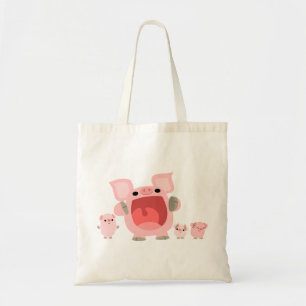 Bolsa Tote Saco Shouting bonito dos porcos dos desenhos