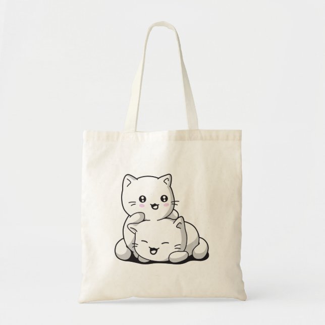 Bolsa Tote Saco simples de tote de gatinho (Frente)