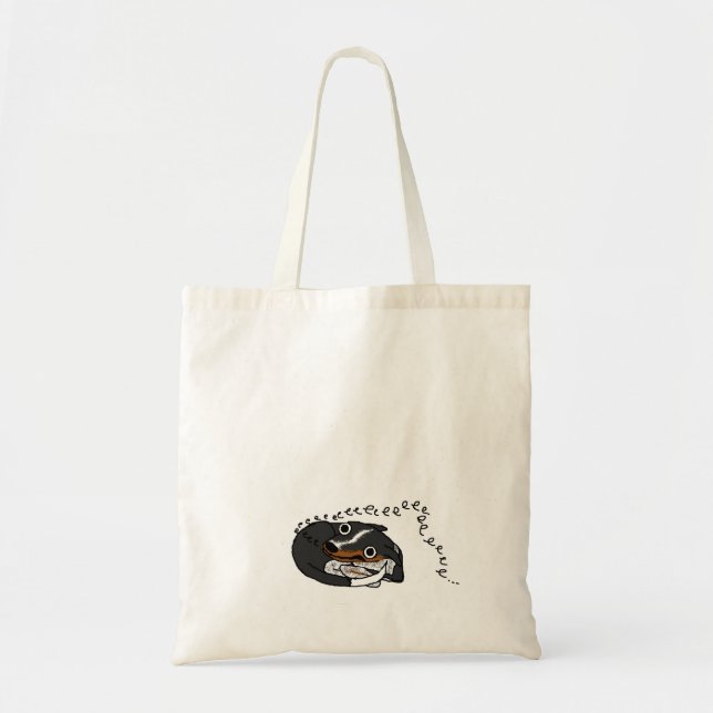 Bolsa Tote Saco simples do "eeeeeeeeee" do cão (Frente)