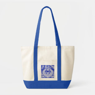 BOLSA TOTE SACO SUPER DAS CANVAS BRANCAS E AZUIS DE SHIVA OM