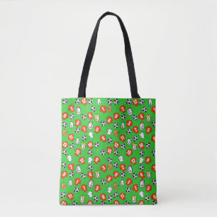 Bolsa Tote Saco temático de futebol com camisas em vermelho