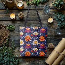 Bolsa Tote Saco Térreo de Bem-Estar Explosão Floral Radiante