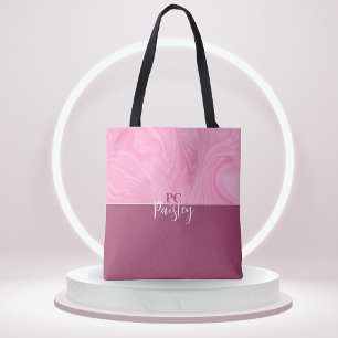 Bolsa Tote Saco Topográfico - Mármaco Rosa Monograma - Dois T