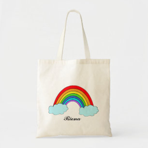 Bolsa Tote Saco Tote Arco-íris Personalizado com Nome Persona